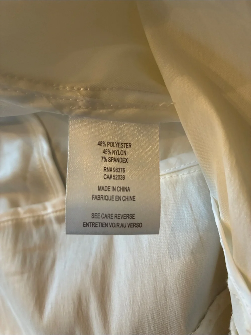 Samuel Dong Satin Wrap Blouse in Brown and Cream